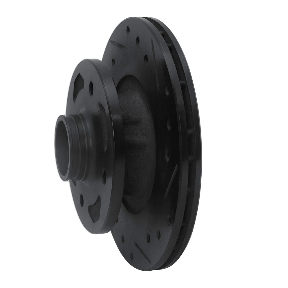 R1 84-85 Mazda RX-7 Front Right Drilled & Slotted Black Brake Rotor
