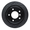 R1 09-16 BMW Z4 Rear Left Drilled & Slotted Black Brake Rotor