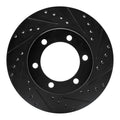 R1 95-04 Toyota Tacoma Front Right Drilled & Slotted Black Brake Rotor