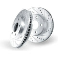 R1 05-19 Chevrolet Silverado 1500 Front Left Drilled & Slotted Silver Brake Rotor