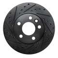 R1 96-00 Volkswagen EuroVan Front Left Drilled & Slotted Black Brake Rotor