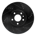 R1 91-20 Alfa Romeo 164 Front Right Drilled & Slotted Black Brake Rotor