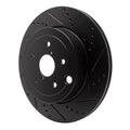 R1 18-25 Subaru WRX Rear Right Drilled & Slotted Black Brake Rotor