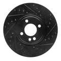 R1 02-06 Mini Cooper (Excl Clubman) Front Right Drilled & Slotted Black Brake Rotor