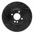 R1 02-06 Mini Cooper (Excl Clubman) Front Right Drilled & Slotted Black Brake Rotor