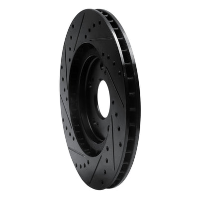 R1 97-05 Acura NSX Rear Right Drilled & Slotted Black Brake Rotor