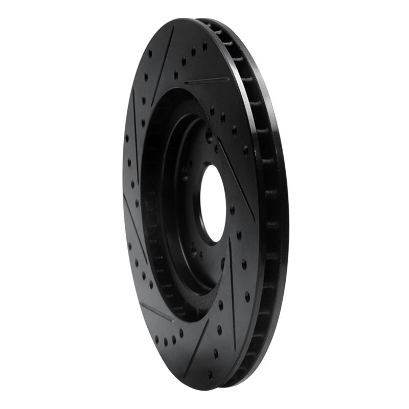 R1 97-05 Acura NSX Rear Right Drilled & Slotted Black Brake Rotor