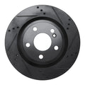 R1 14-19 Mercedes-Benz CLA250 Rear Right Drilled & Slotted Black Brake Rotor