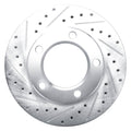DFC 80-93 Dodge RamCharger 4WD Front Left Drilled & Slotted Silver Brake Rotor