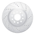 R1 Concepts Brake Rotor Drilled and Slotted Silver Fits Honda Civic