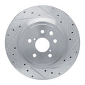 R1 Concepts Brake Rotor Drilled and Slotted Silver Fits Lexus IS