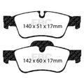 EBC 05-06 Mercedes-Benz G55 AMG 5.4 Supercharged Yellowstuff Rear Brake Pads