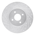 R1 02-04 Ford Focus Front Left Drilled & Slotted Silver Brake Rotor