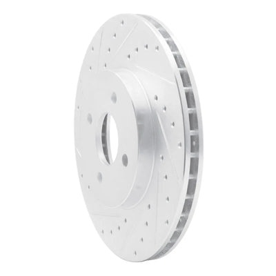 R1 02-04 Ford Focus Front Left Drilled & Slotted Silver Brake Rotor