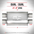 MagnaFlow 4 X 9in. Oval Straight-Through Performance Exhaust Muffler 11378