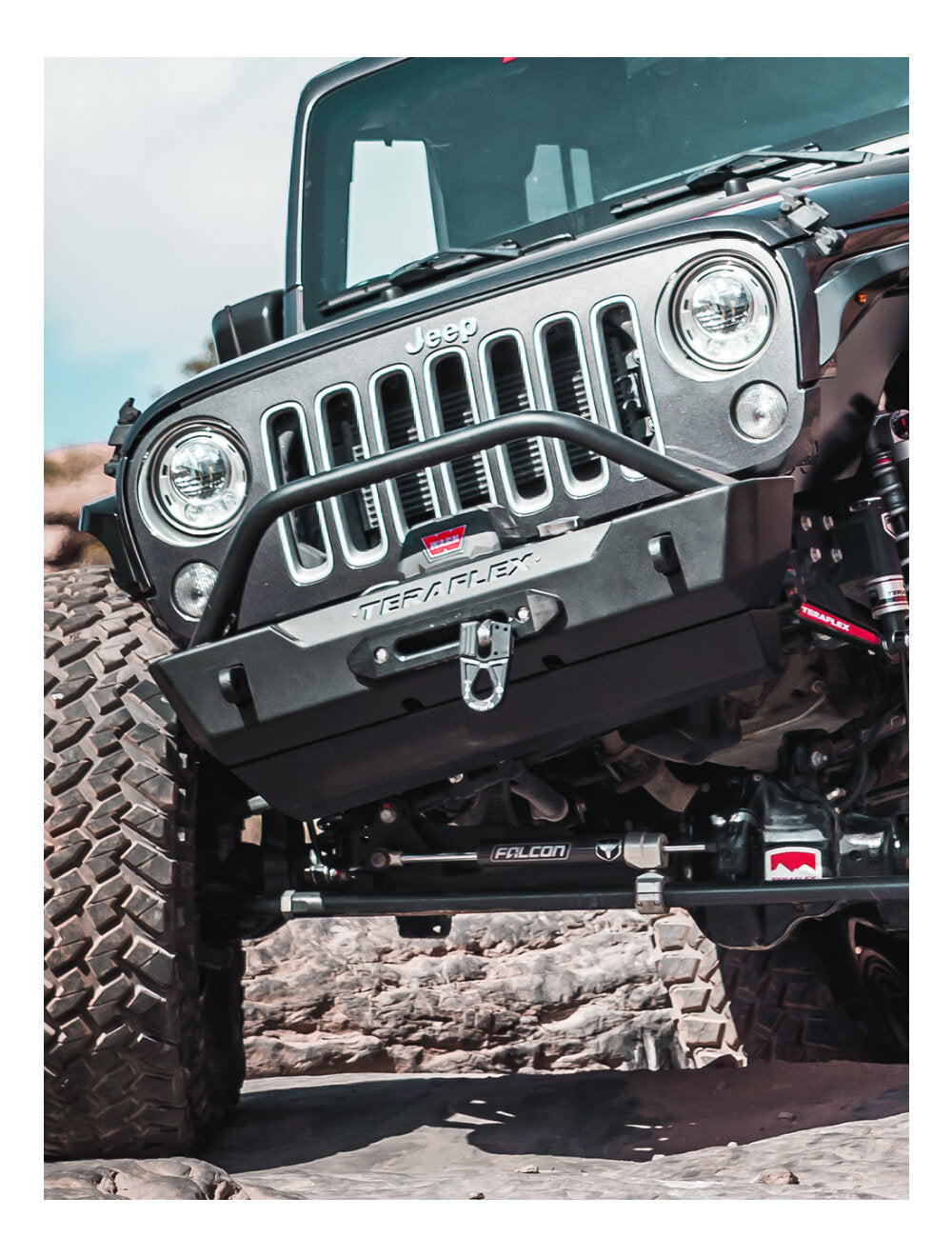 0718 WRANGLER JK ROCKGUARD CREST FRONT BUMPER SKID PLATE