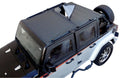 Combo Brief Extended Topper with Zip Out Rear Section for 2007-2018 Jeep Wrangler Unlimited 4-Door, Black Diamond, Windshield Channel Required (sold separately) Rampage