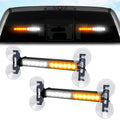 Interior Glass Mounted LED Strobe Light in AMBER and WHITE - Suction Cup Installation A/C Adapter Plug and Play Connectivity with 20 Lighting Functions