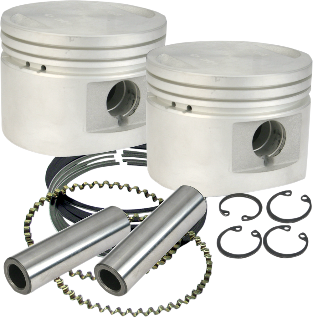 S&S Cycle 84-99 BT w/ Stock Heads Standard 80in Cast Flat-Topped Replacement Piston Kit