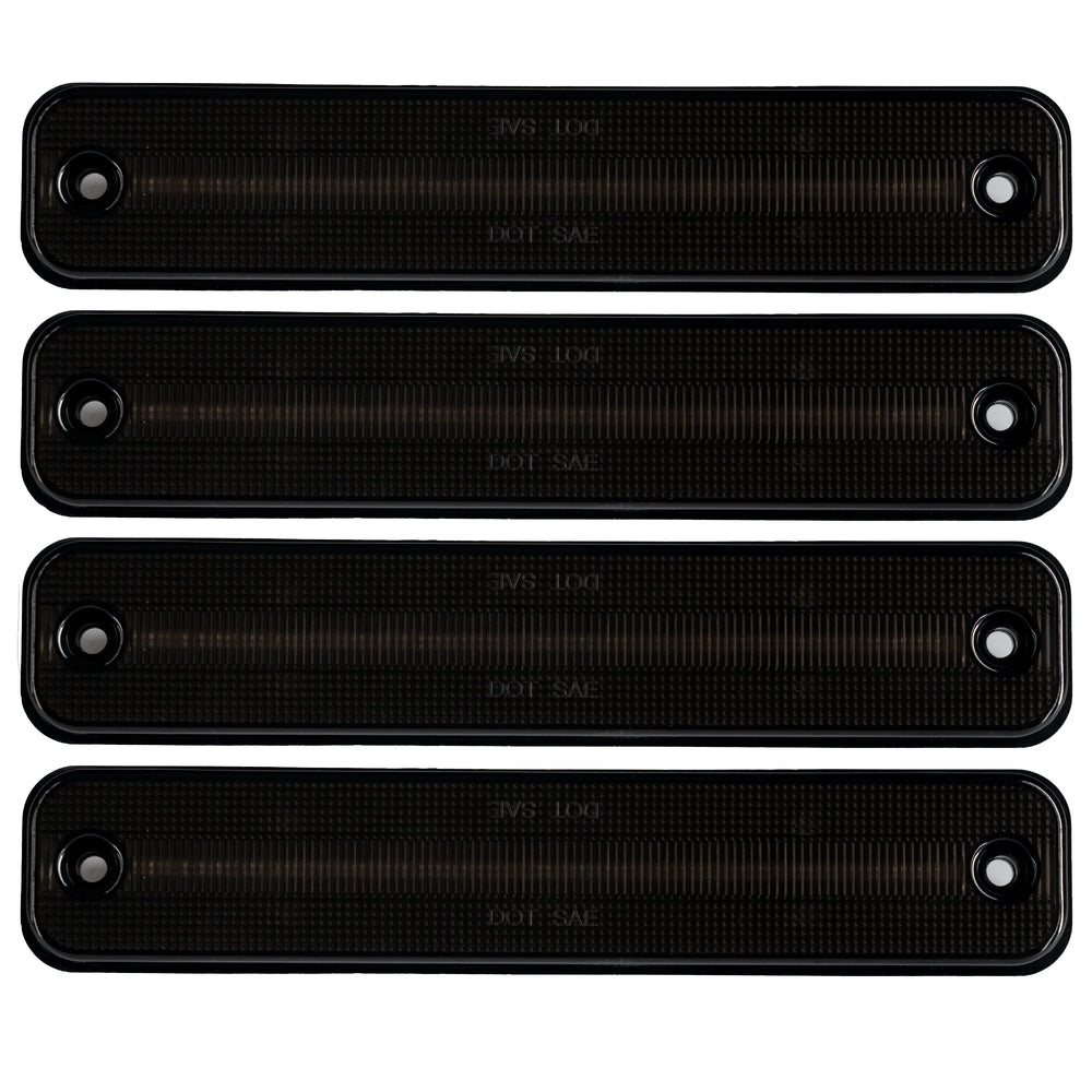 Hummer H2 02-10 Front Rear LED Fender Lights 4 Piece Kit Includes 2 AMBER LEDs 2 RED LEDs - Smoked Lens
