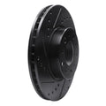 R1 91-95 Volvo 780 Front Left Drilled & Slotted Black Brake Rotor