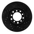 R1 82-85 Mercedes-Benz 500SEC Front Right Drilled & Slotted Black Brake Rotor