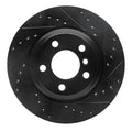 R1 12-20 BMW 335I GT xDrive Rear Right Drilled & Slotted Black Brake Rotor