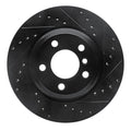 R1 12-20 BMW 335I GT xDrive Rear Right Drilled & Slotted Black Brake Rotor