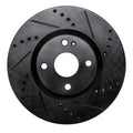 R1 16-25 Fiat 124 Spider Front Right Drilled & Slotted Black Brake Rotor