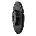 R1 16-25 Fiat 124 Spider Front Right Drilled & Slotted Black Brake Rotor