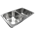 DOUBLE SINK 25X15X5 SS L/LEDGE