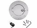 Rugged Ridge Gas Cap Door Locking Brushed Aluminum 97-06 Jeep Wrangler TJ