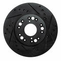 R1 90-90 Lexus LS400 Front Right Drilled & Slotted Black Brake Rotor