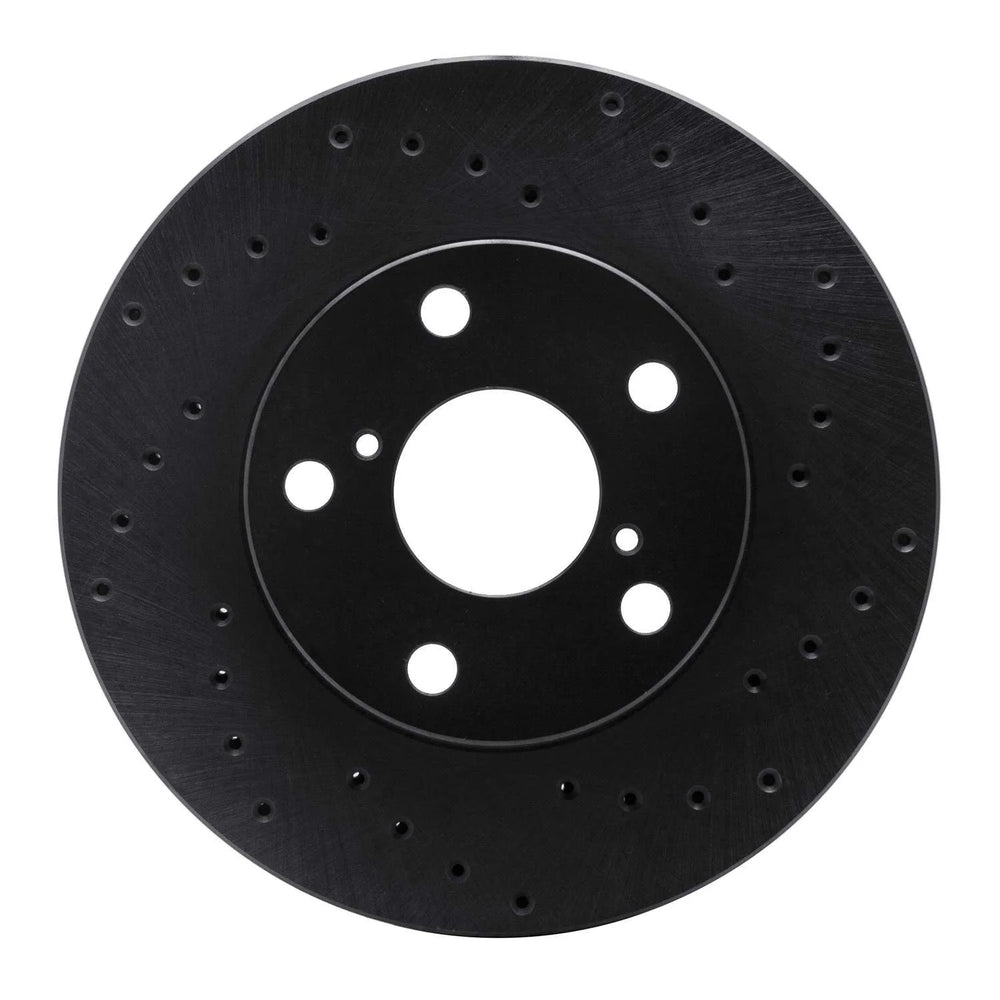 R1 92-98 Lexus SC300 Front Right Drilled Black Brake Rotor