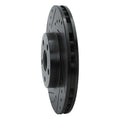 R1 87-91 Lexus ES250 Front Left Drilled & Slotted Black Brake Rotor