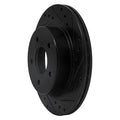 R1 87-89 Nissan 300ZX Turbo Rear Right Drilled & Slotted Black Brake Rotor