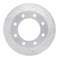 R1 Concepts Brake Rotor Drilled and Slotted Silver Fits Ford Excursion