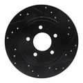 R1 05-08 Ford Escape Rear Right Drilled & Slotted Black Brake Rotor