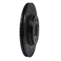 R1 86-86 Saab 9000 Front Right Drilled & Slotted Black Brake Rotor