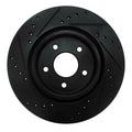 R1 19-24 Infiniti QX50 Rear Right Drilled & Slotted Black Brake Rotor