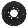 R1 86-91 Mazda RX-7 Front Right Drilled & Slotted Black Brake Rotor