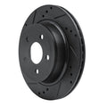 R1 08-10 Chevrolet Cobalt Rear Left Drilled & Slotted Black Brake Rotor