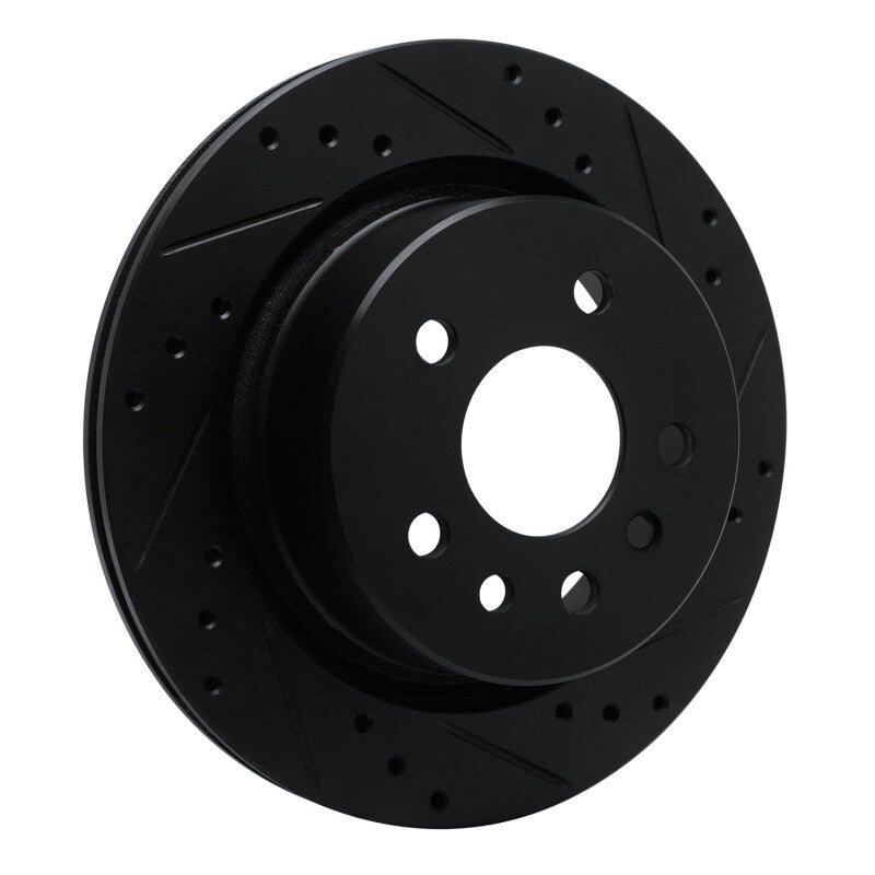 R1 01-01 Cadillac CATERA Rear Right Drilled & Slotted Black Brake Rotor