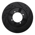 R1 84-90 Dodge COLT Front Right Drilled & Slotted Black Brake Rotor