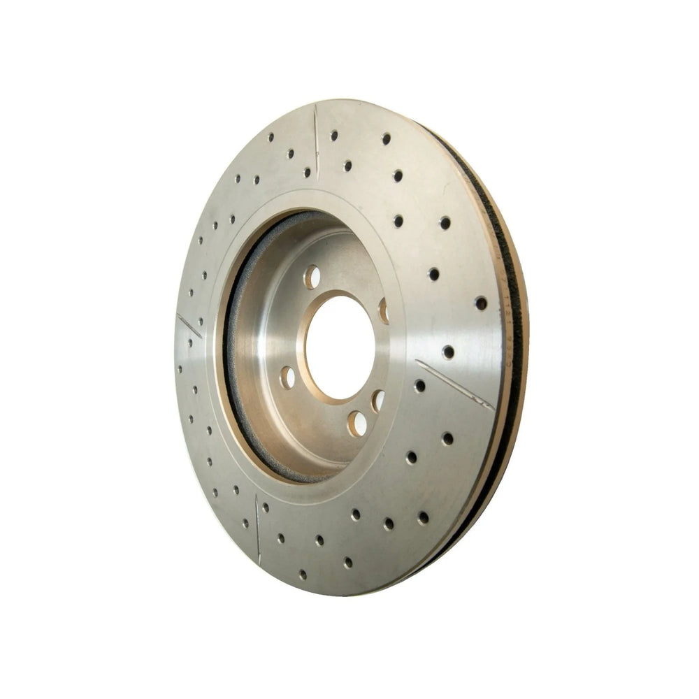 DBA 02-06 Mini Cooper Front Street Series Drilled & Slotted Rotor w/Gold Hat