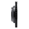 R1 03-18 Audi Q7 Rear Left Drilled & Slotted Black Brake Rotor