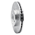 R1 Concepts Brake Rotor Drilled and Slotted Silver Fits Nissan X-Trail