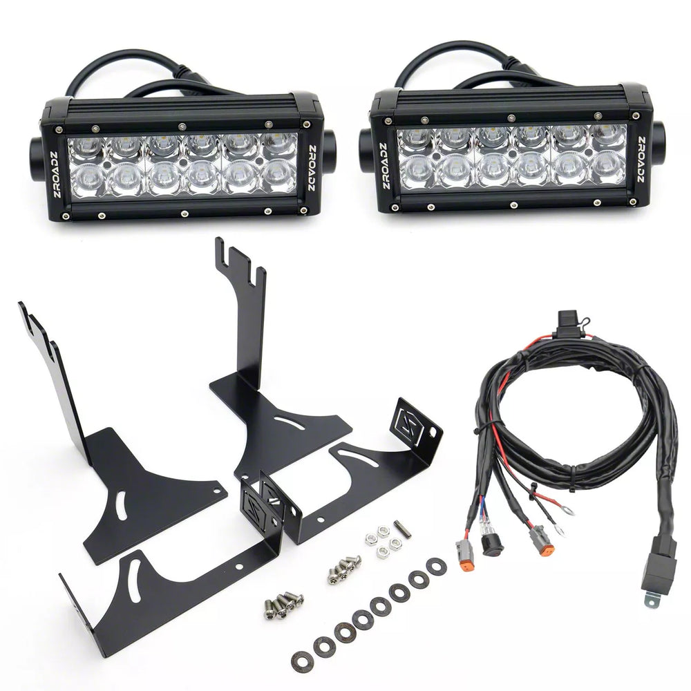 ~(6 lbs. 16X9X7)~ 2014-2017 TOYOTA TUNDRA: Rear Bumper/Frame LED Light Bar Mounts - 8 IN Opening - Swivel Adjustments - to Mount 6 IN Zroadz LED or similar light - Bolt On Easy Install - For Rear View and Distance Visibility