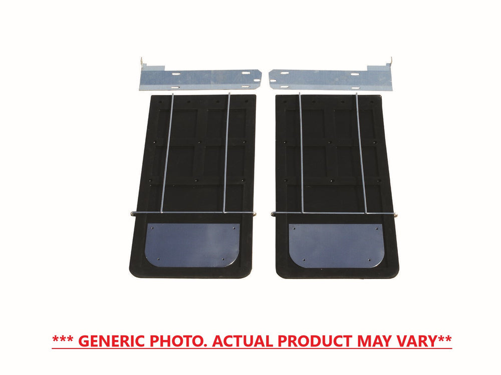 9910 F250/F350 SUPER DUTY DUALLY CLASSIC MUD FLAP SET INCL. FLAPS BRACKETS WEIGHTS & ANTISAILS