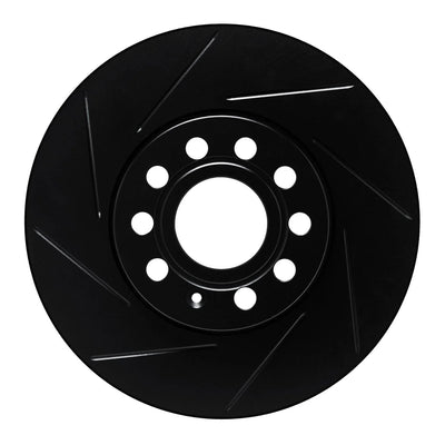 R1 05-21 Audi A3 Front Left Slotted Black Brake Rotor